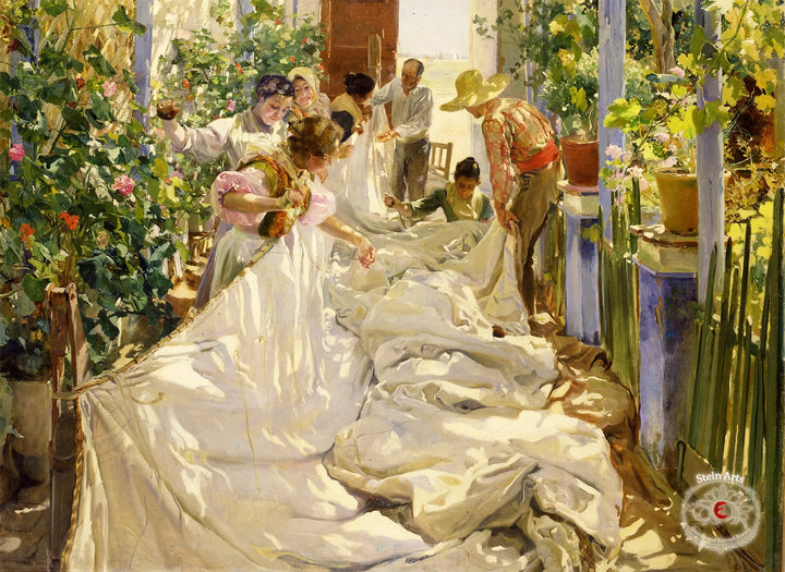 Cosiendo la vela, Joaquín Sorolla